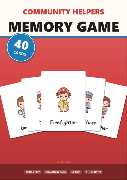 Community helpers memory game cover