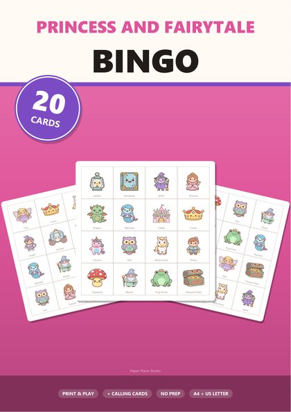 Princess and fairytale bingo cover