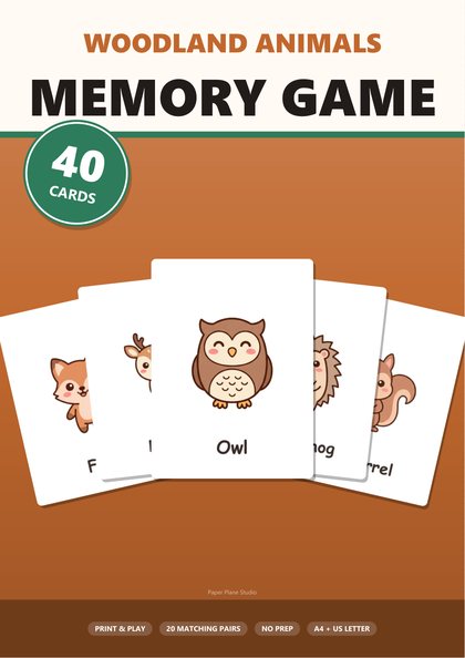 Woodland animals memory game cover
